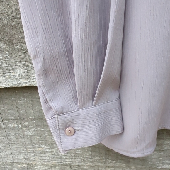 Courtenay Vintage 90s Lilac Button Down Collared Shirt Long Sleeve Blouse Pocket - Picture 5 of 8